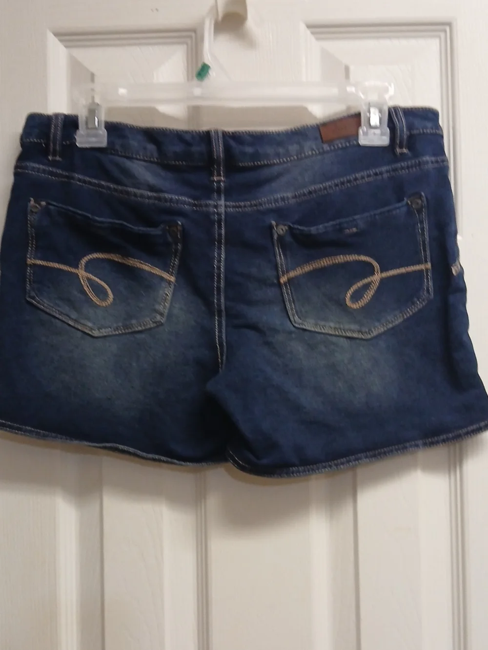 Justice Premium Jeans Girls Plus Denim Shorts Dark Wash Stretch Size 16 1/2